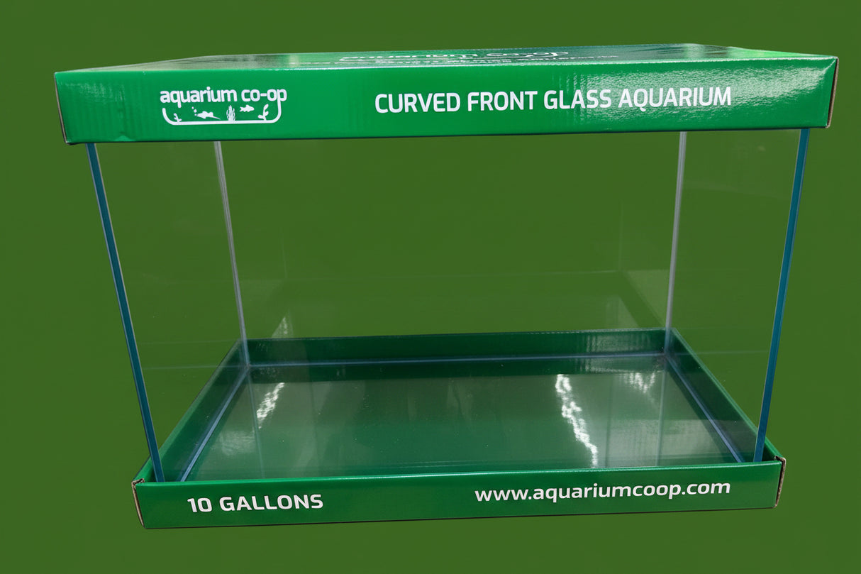 W.Y.S.I.W.Y.G.- 212 - Aquarium Co-Op Curved Front Glass Rimless Aquarium - 10 gallon
