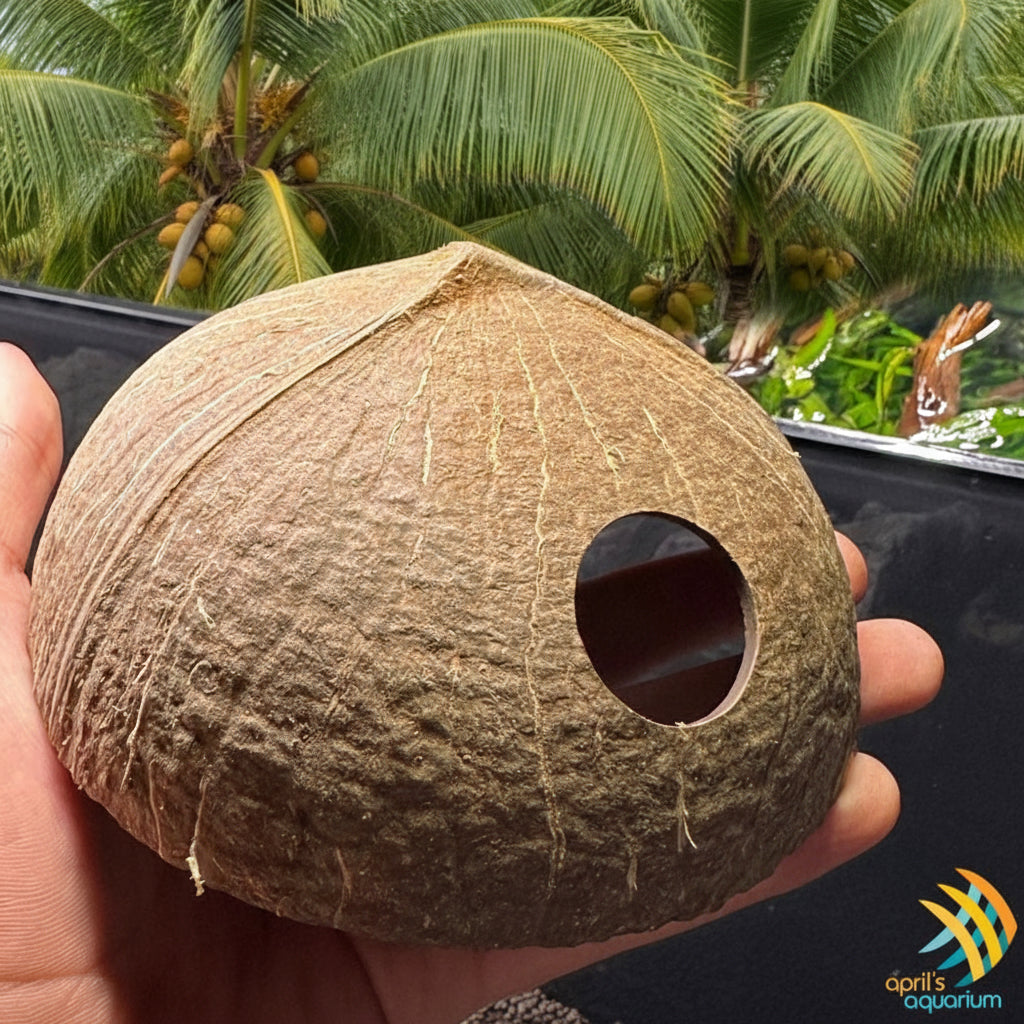 Aquarium Co-Op Coconut Hideout Hut | Substrates & Hardscape | Largest Tropical Fish Selection at Your Local Fish Store