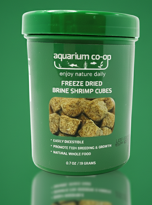 Aquarium Co-Op Freeze Dried Brine Shrimp Cubes 0.7oz | Livestock Food | Largest Tropical Fish Selection at Your Local Fish Store