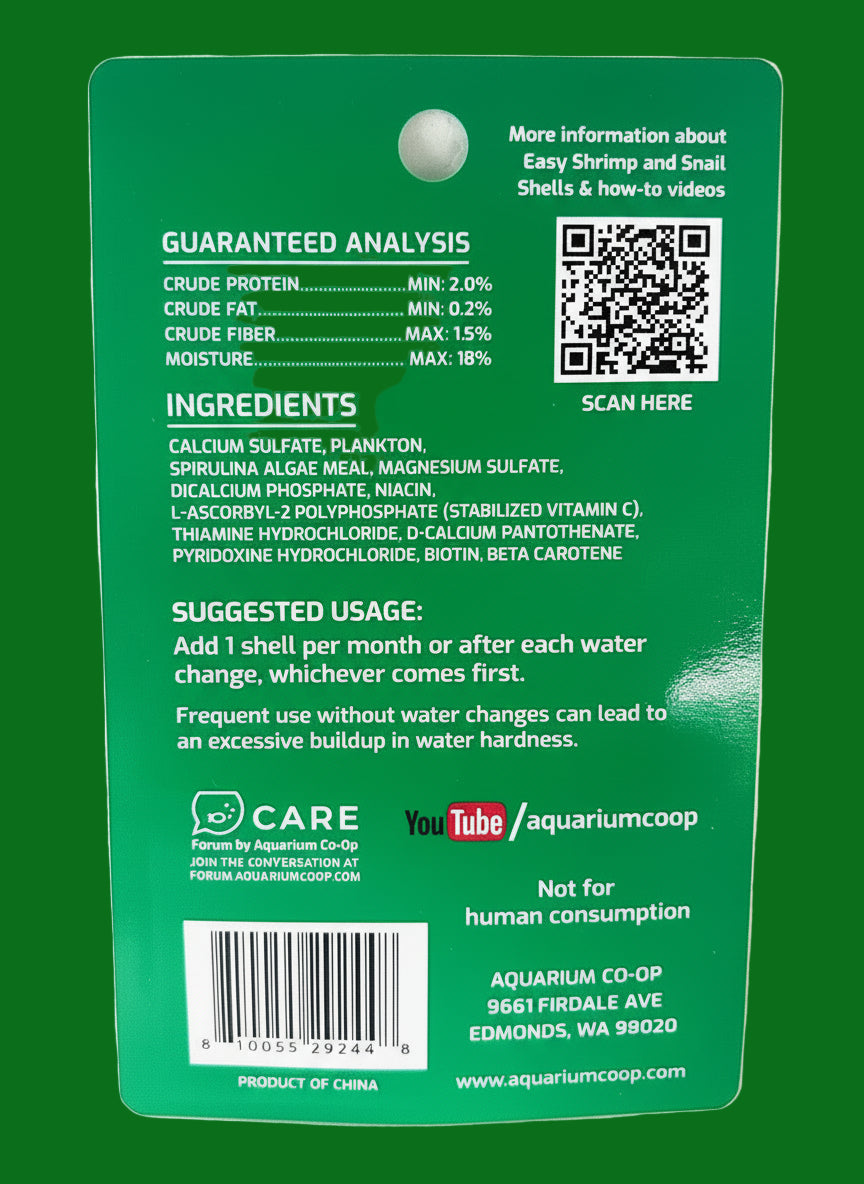 Aquarium Co-Op Easy Shrimp and Snail Shells | Livestock Food | Largest Tropical Fish Selection at Your Local Fish Store