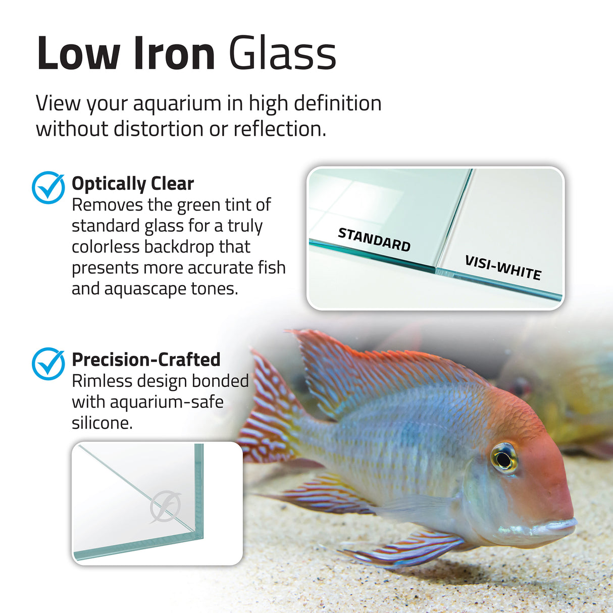 Fluval Visi-White 90P Rimless Aquarium - 53.6 US Gal / 202.5 L | Aquariums | Largest Tropical Fish Selection at Your Local Fish Store