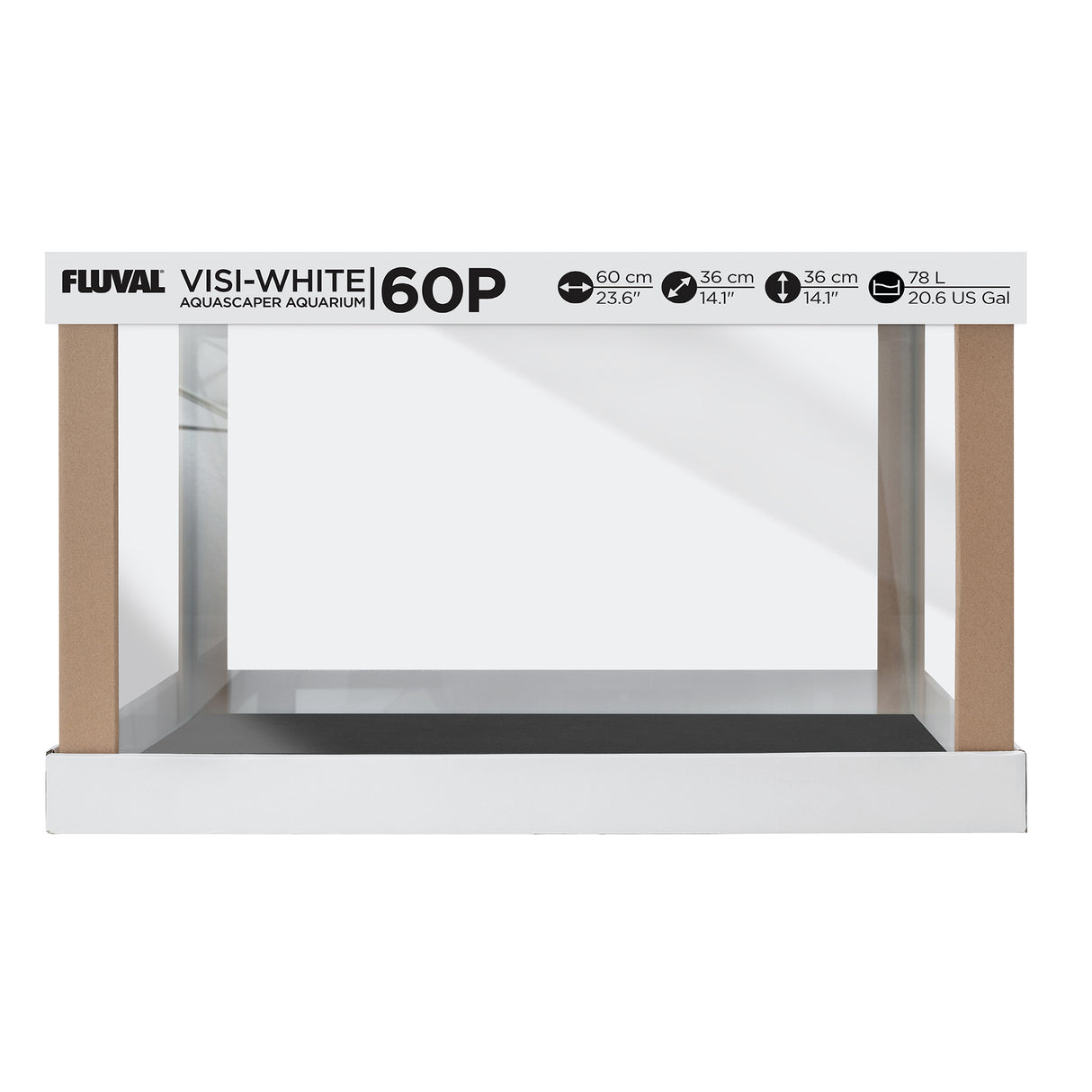 Fluval Visi-White 60P Rimless Aquarium - 20.6 US Gal / 78 L | Aquariums | Largest Tropical Fish Selection at Your Local Fish Store