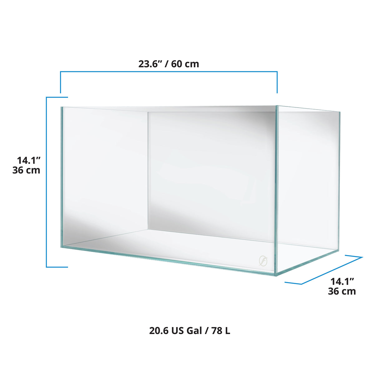 Fluval Visi-White 60P Rimless Aquarium - 20.6 US Gal / 78 L | Aquariums | Largest Tropical Fish Selection at Your Local Fish Store