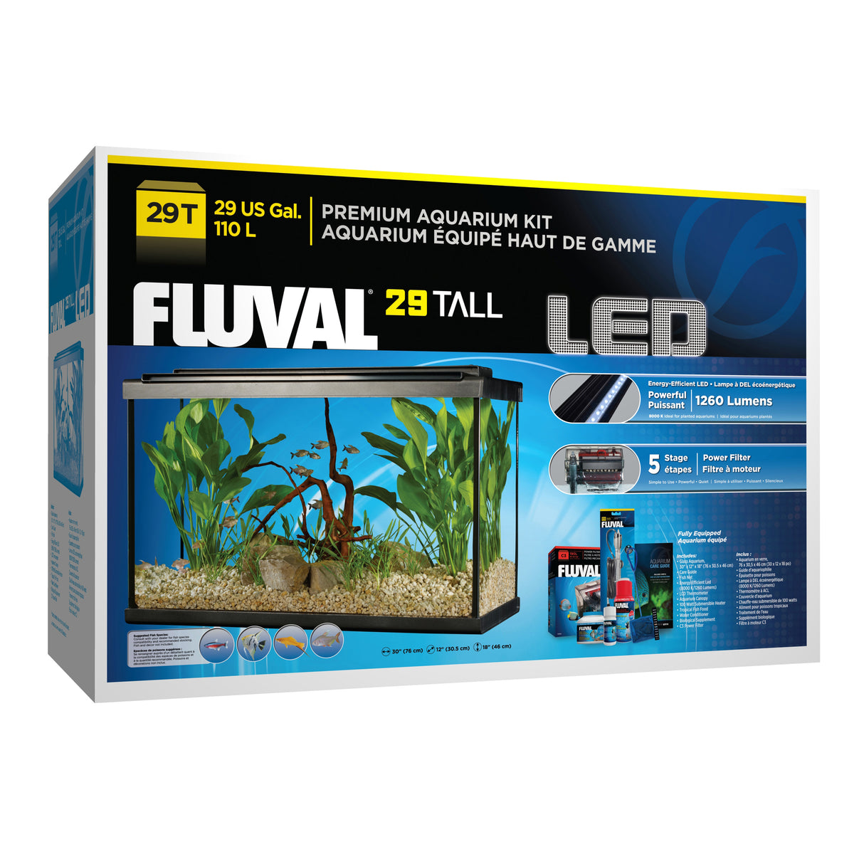 Fluval Premium Aquarium Kit with LED - 29 Tall - 110 L (29 US Gal) | Aquariums | Largest Tropical Fish Selection at Your Local Fish Store