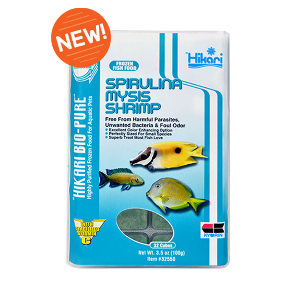 Hikari Frozen Spirulina Mysis Shrimp 3.5oz Bio- Pure | Livestock Food | Largest Tropical Fish Selection at Your Local Fish Store