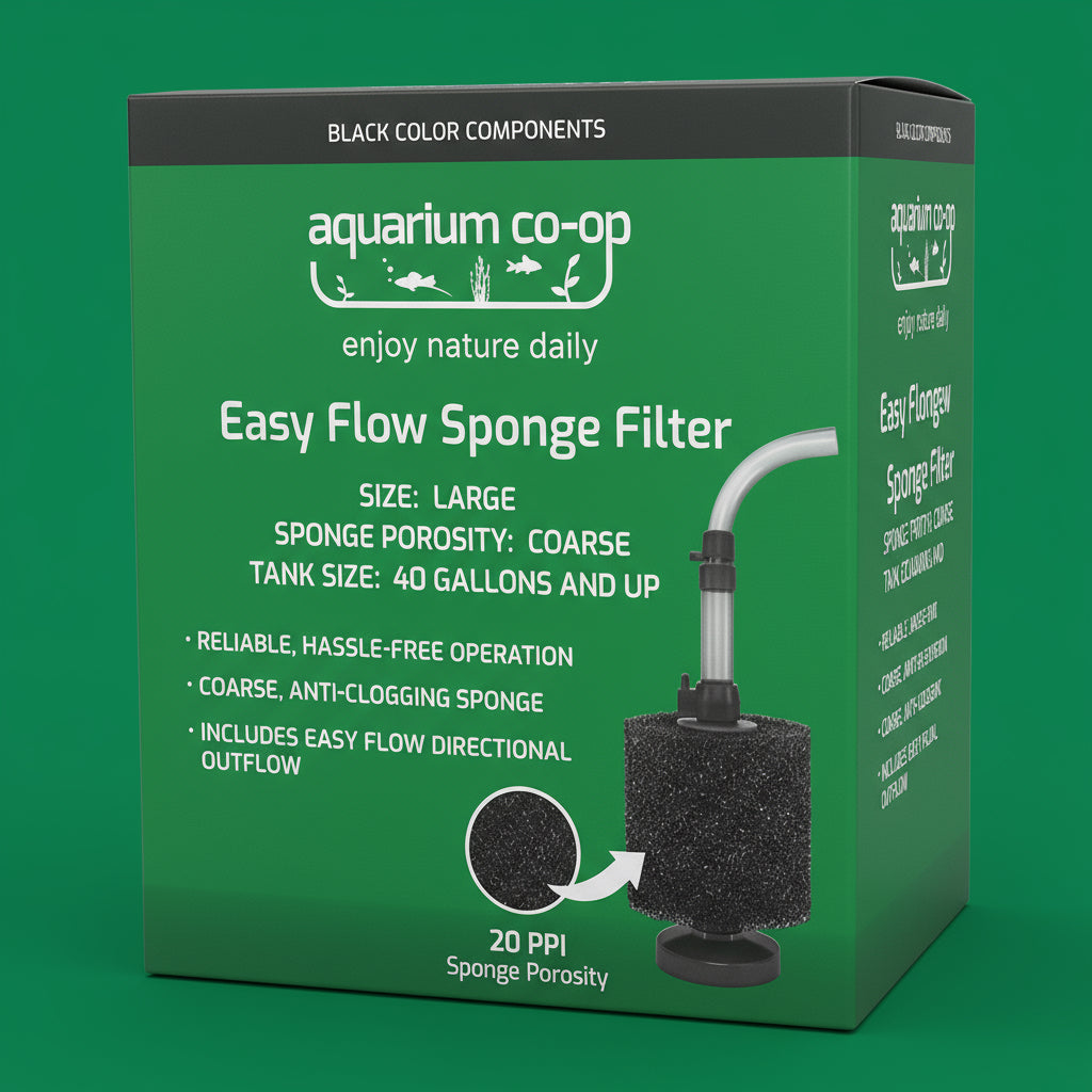 Aquarium Co-Op Black Easy Flow Coarse Sponge Filter | Filters & Accessories | Largest Tropical Fish Selection at Your Local Fish Store