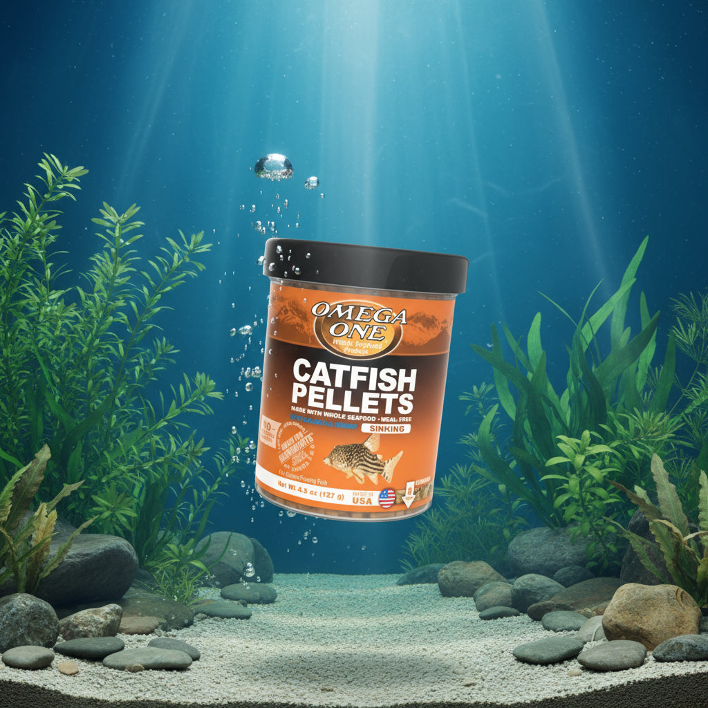 Omega One Catfish Sinking Pellet with Shrimp Fish Food | Livestock Food | Largest Tropical Fish Selection at Your Local Fish Store
