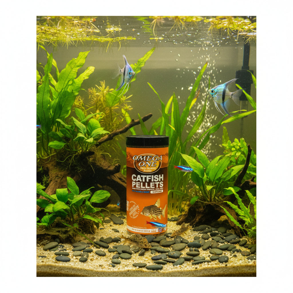 Omega One Catfish Sinking Pellet with Shrimp Fish Food | Livestock Food | Largest Tropical Fish Selection at Your Local Fish Store