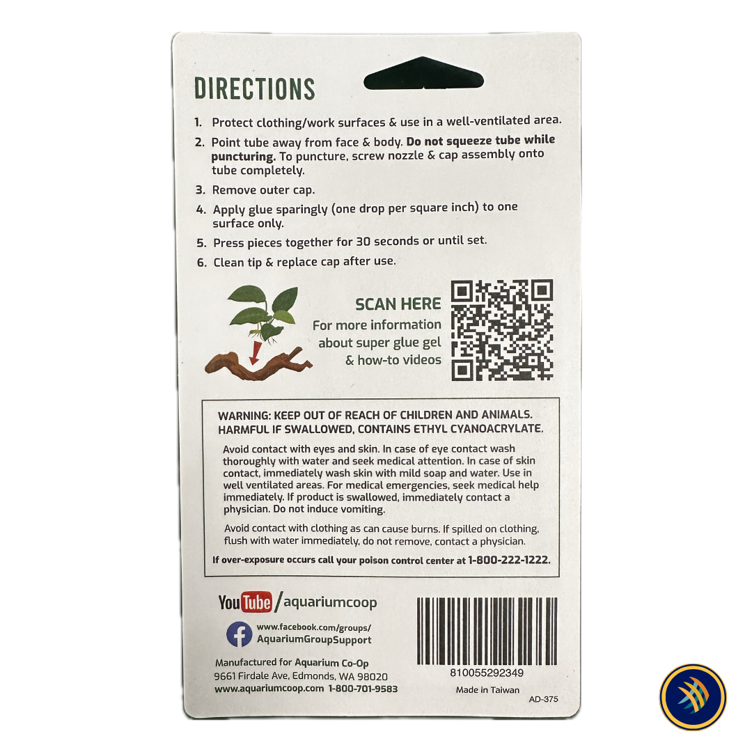 Aquarium Co-Op Super Glue Gel (2 Pack) | Aquascaping Tools | Largest Tropical Fish Selection at Your Local Fish Store