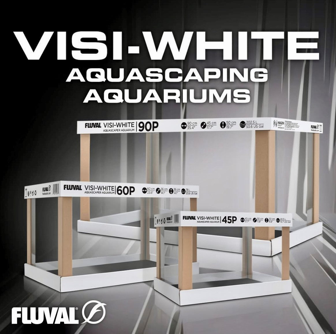 Fluval Visi-White 90P Rimless Aquarium - 53.6 US Gal / 202.5 L