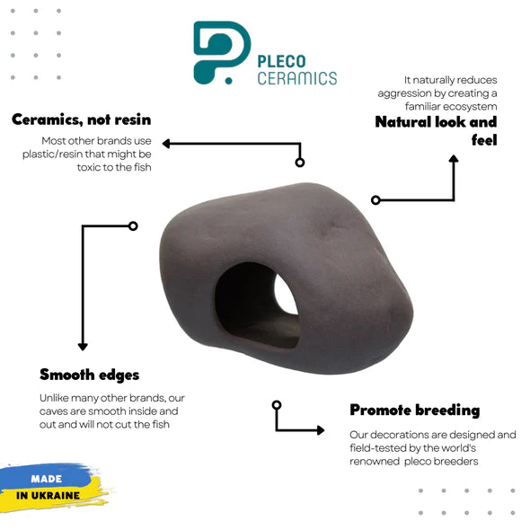 Pleco Ceramics Cichlid Stone - Small | Decoration | Largest Tropical Fish Selection at Your Local Fish Store