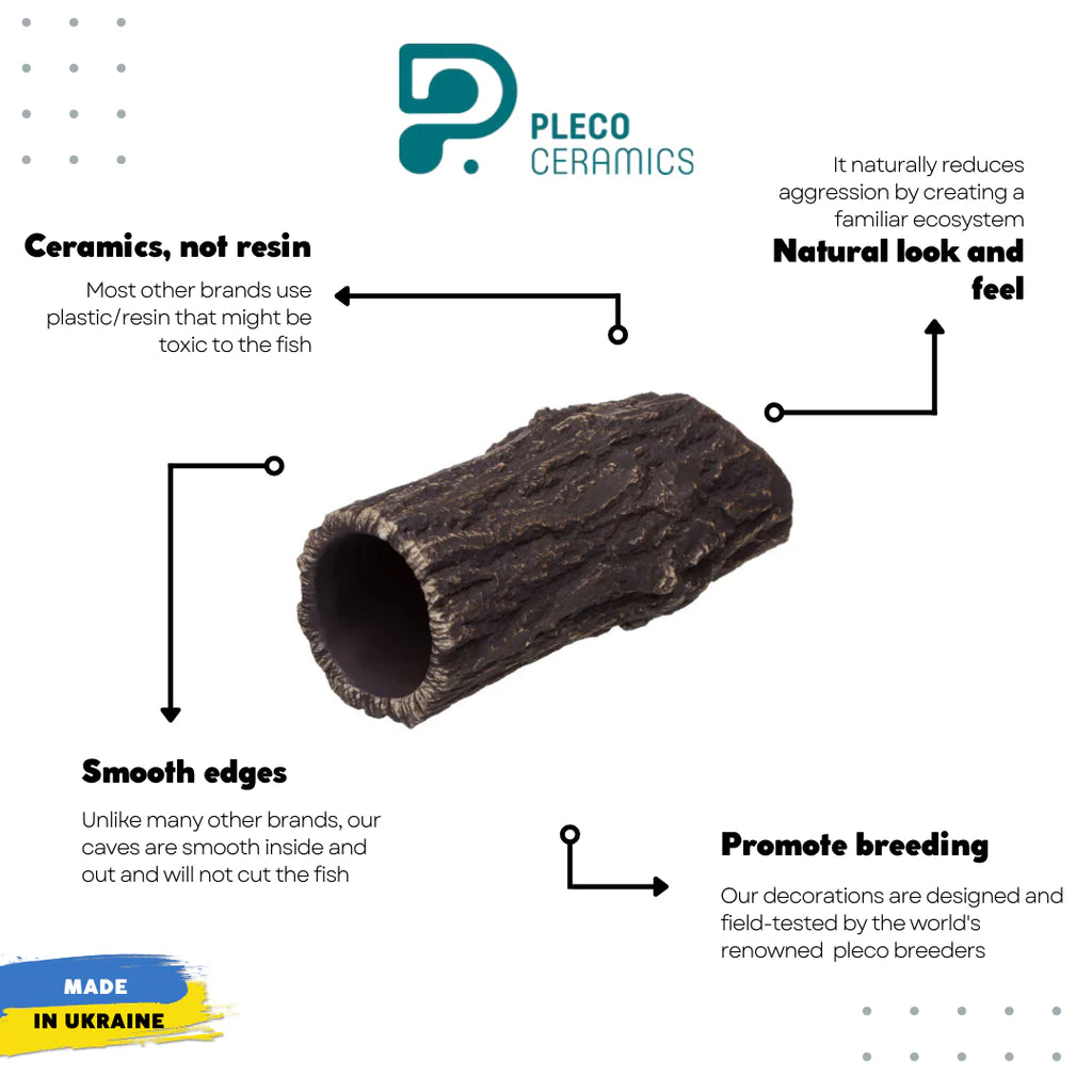 Pleco Ceramics Pleco Cave - Natural Medium | Decoration | Largest Tropical Fish Selection at Your Local Fish Store