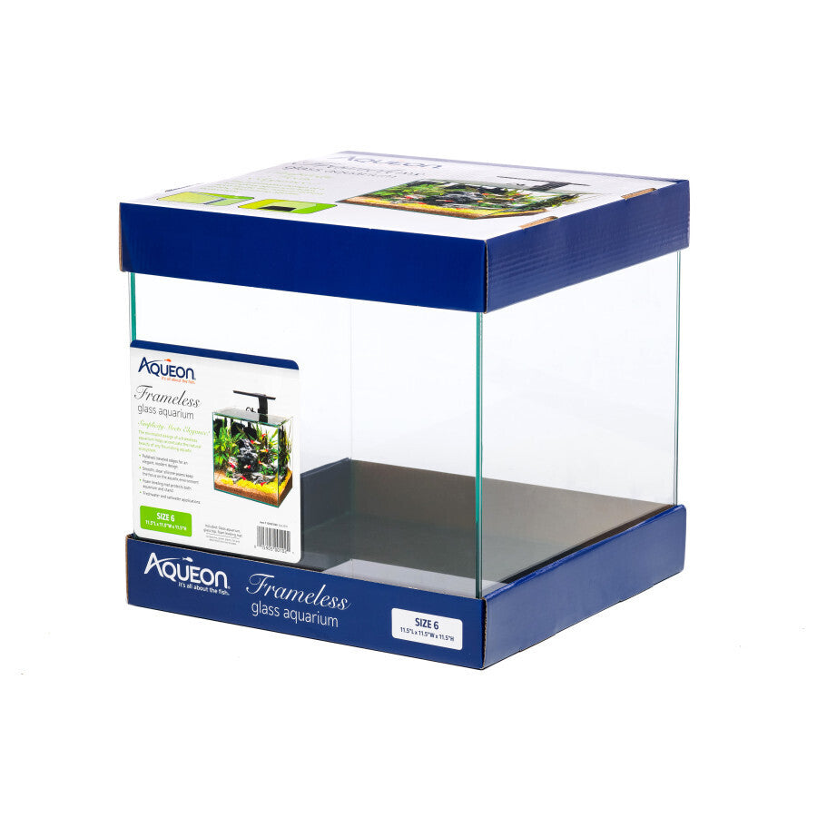 Aqueon Rimless Cube Aquarium c/w glass lid & mat | Aquariums | Largest Tropical Fish Selection at Your Local Fish Store