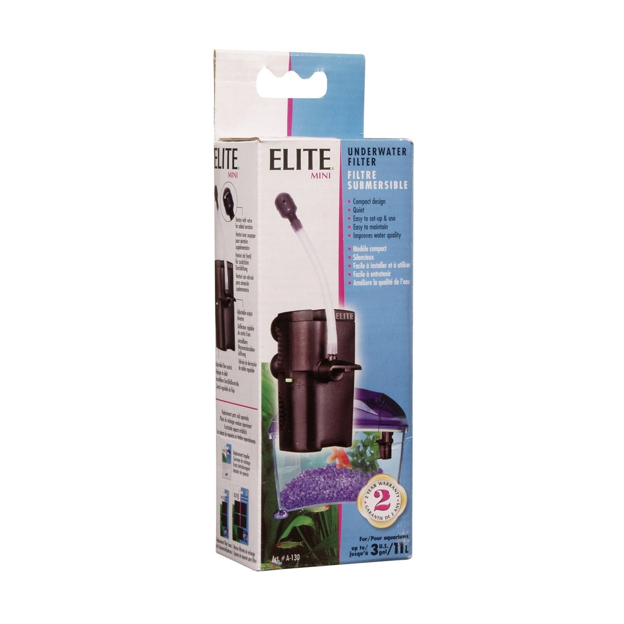 Elite Mini Submersible Pump 3 gallon A130 | Filters & Accessories | Largest Tropical Fish Selection at Your Local Fish Store