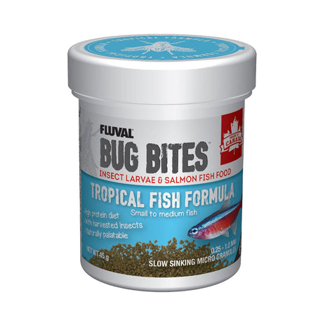 Fluval Bug Bites Tropical Fish Formula A6354 Small-Med 0.2-1.0mm grain