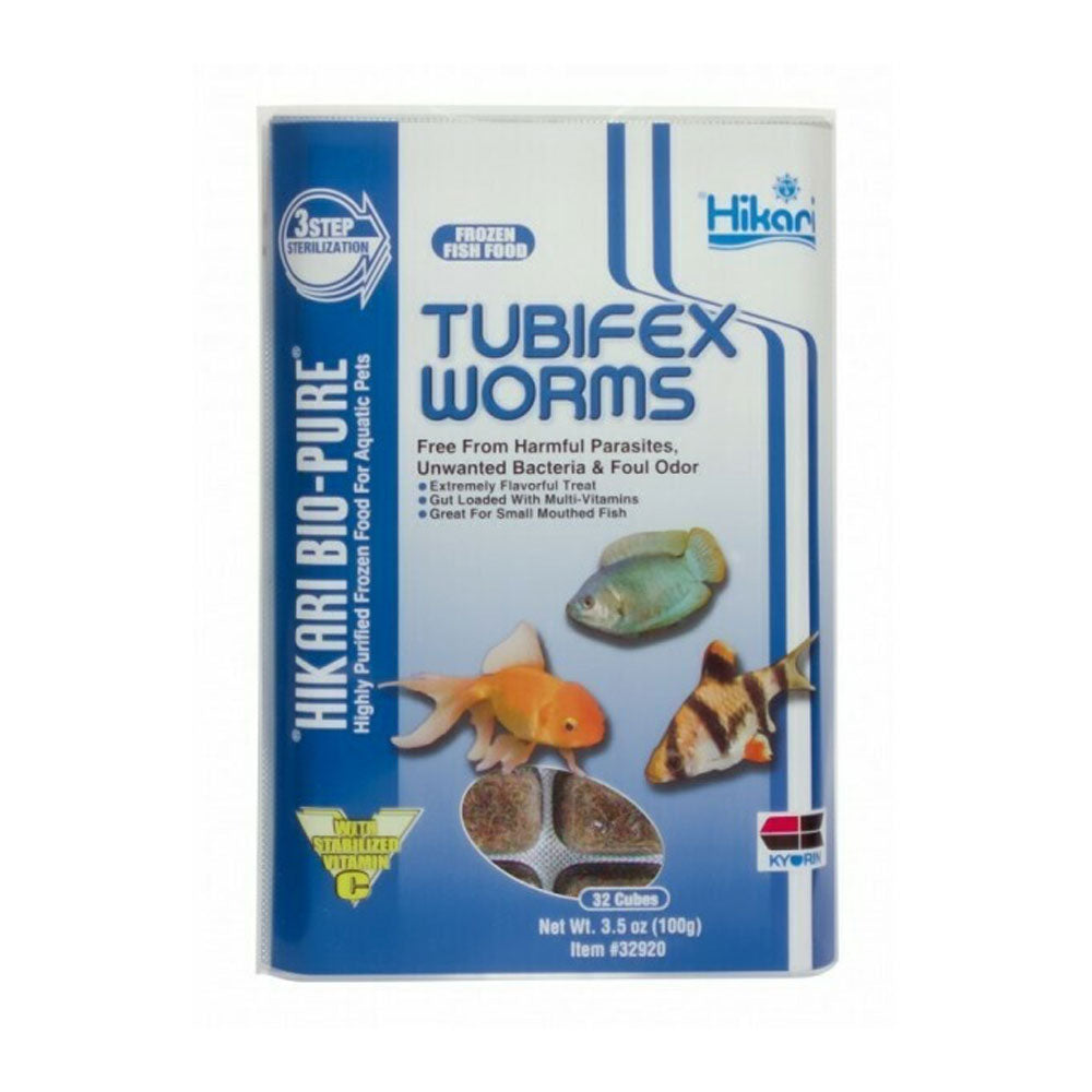Hikari Frozen Tubifex Worms 3.5oz Cube Bio-Pure | Livestock Food | Largest Tropical Fish Selection at Your Local Fish Store
