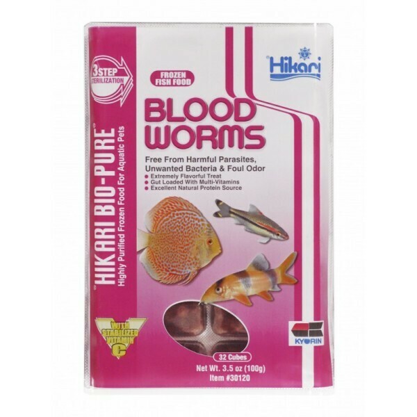 Hikari Frozen Blood Worm Cubes 3.5oz | Livestock Food | Largest Tropical Fish Selection at Your Local Fish Store