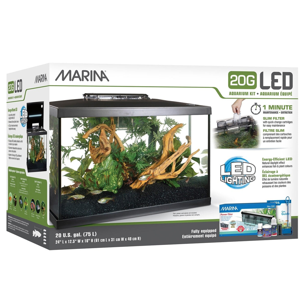 Marina 20 Gallon LED Aquarium Kit 15266 | Aquariums | Largest Tropical Fish Selection at Your Local Fish Store