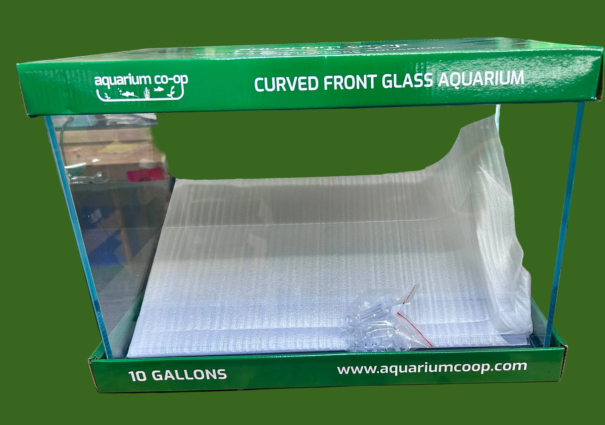 W.Y.S.I.W.Y.G.- 212 - Aquarium Co-Op Curved Front Glass Rimless Aquarium - 10 gallon