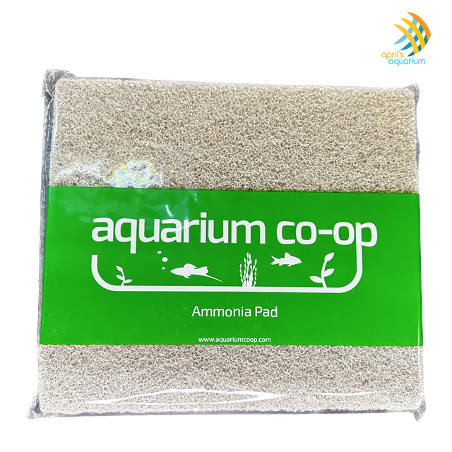 Rigid White Ammonia Pad, designed to absorb toxic ammonia from aquariums. Can be custom cut to fit any filter, excellent for use after moving or large cleanings. Packaging has large green band across middle