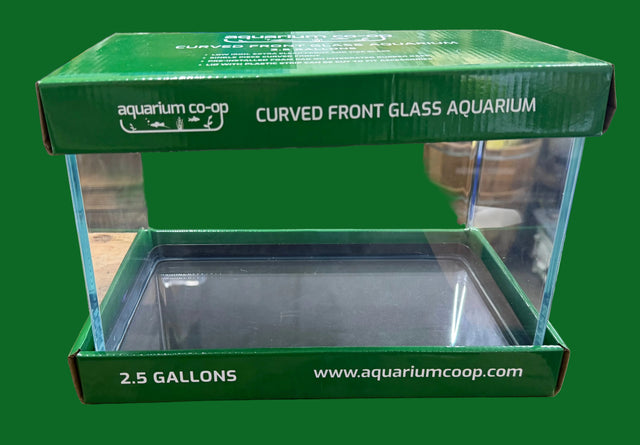 W.Y.S.I.W.Y.G.- 501 -  Aquarium Co-Op Curved Front - Low Iron - Glass Aquarium with glass cover 2.5G/10 Liter