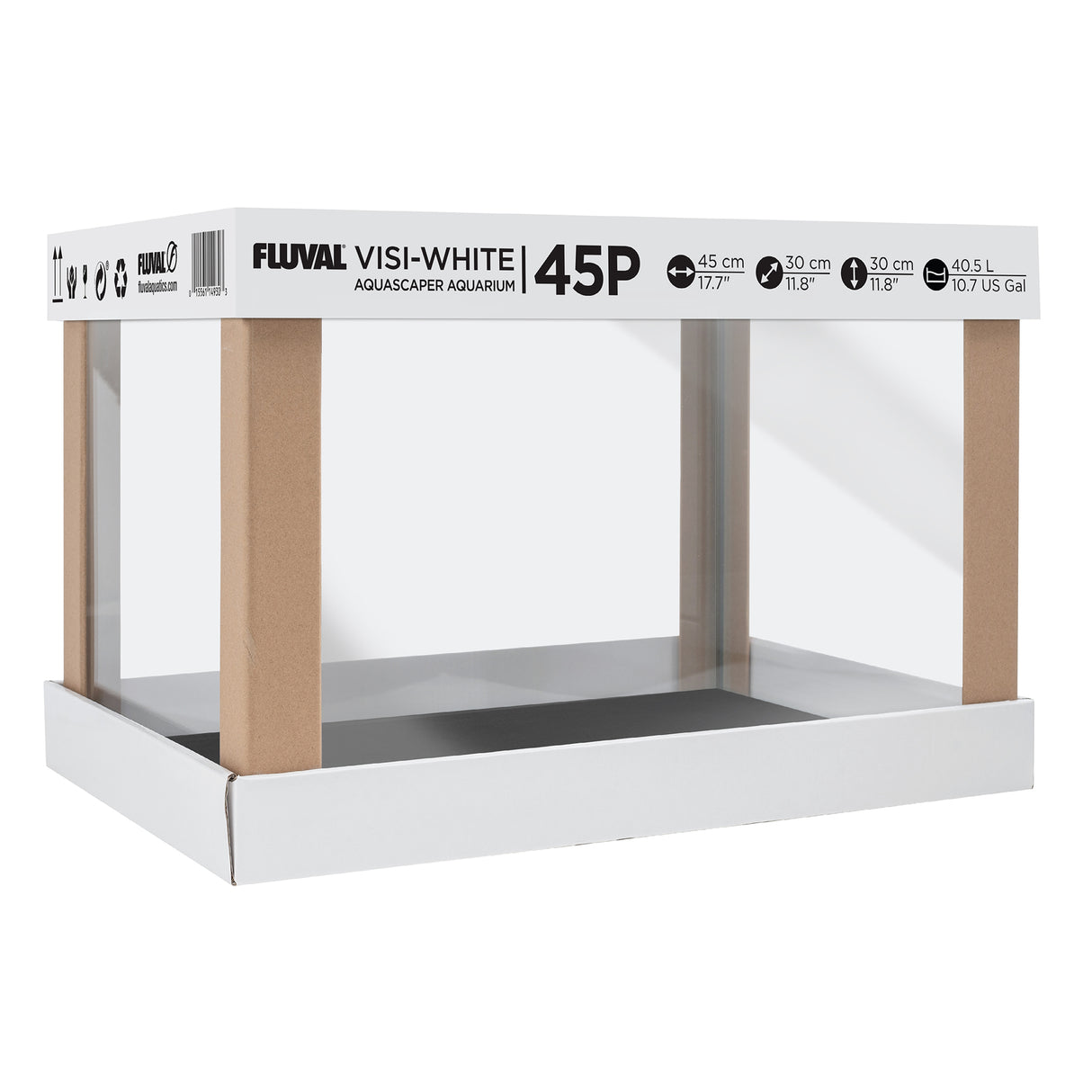 Fluval Visi-White  45P Rimless Aquarium - 10.7 US Gal / 40.5 L | Aquariums | Largest Tropical Fish Selection at Your Local Fish Store