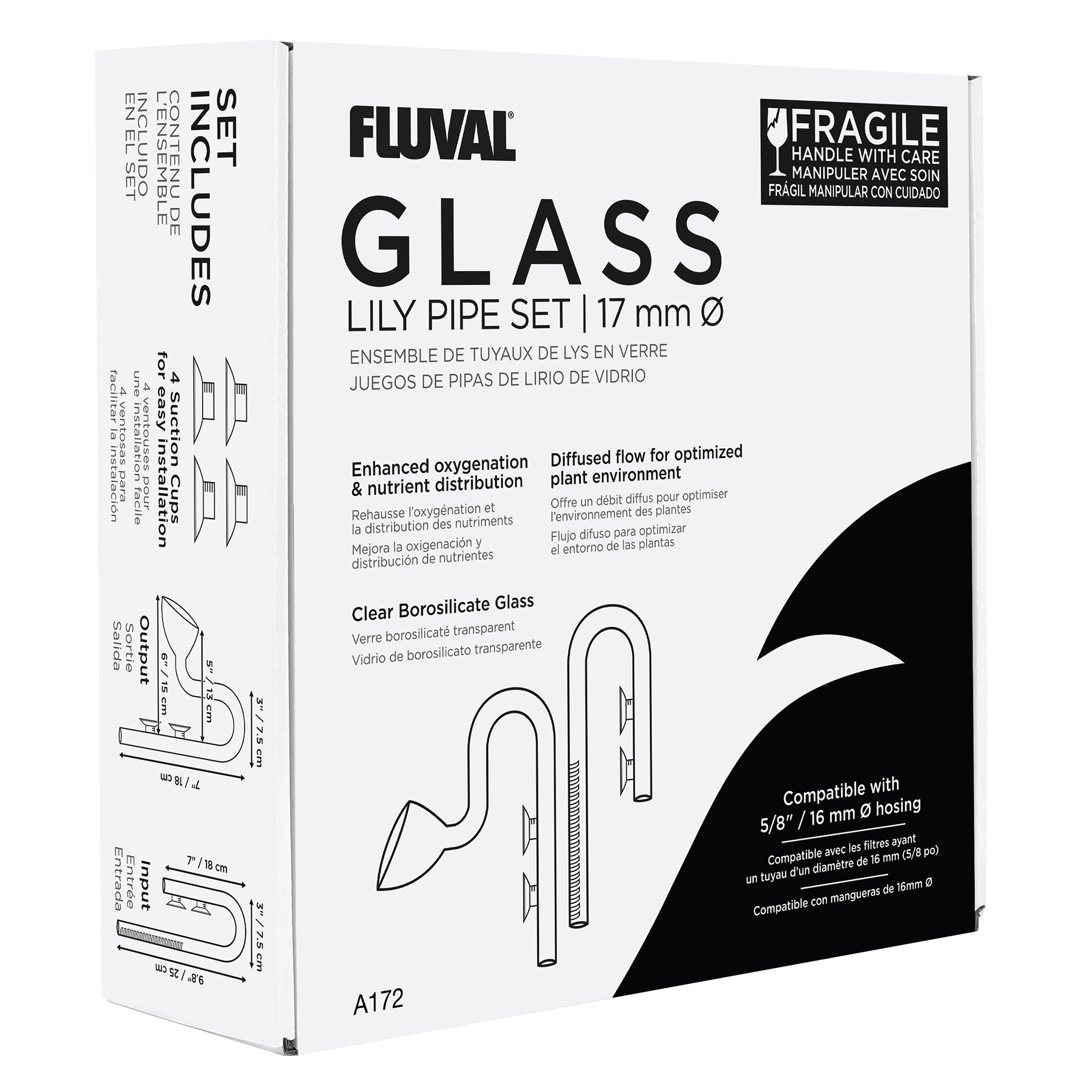 Buy Fluval Glass Lily Pipe Set - 17 mm Online - Your Local Fish