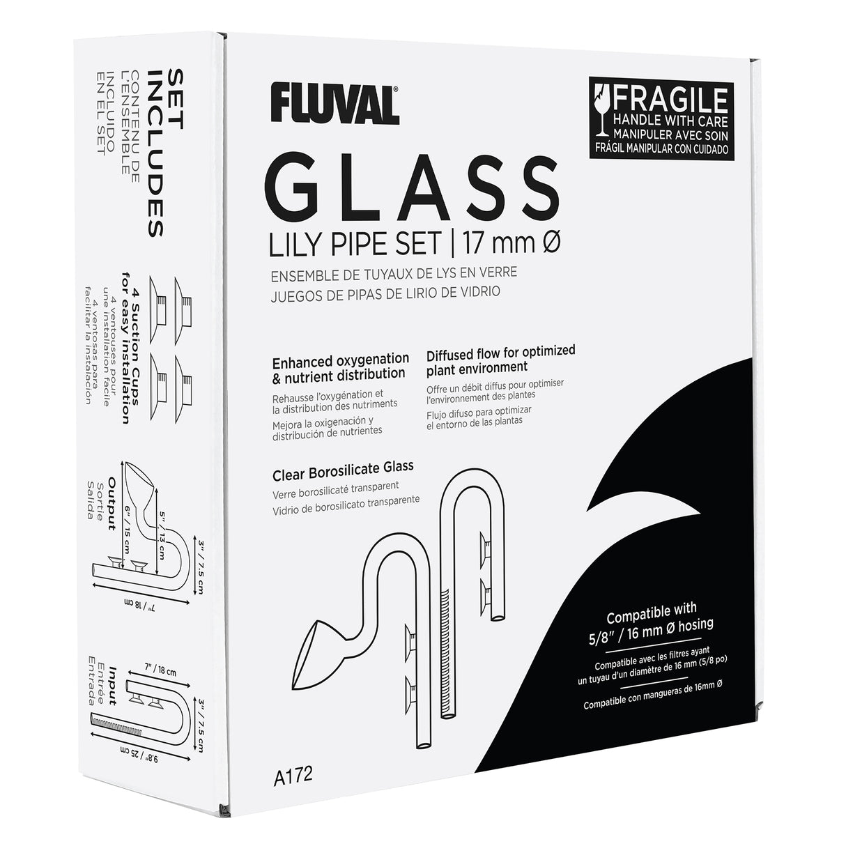 Fluval Glass Lily Pipe Set - 17 mm | Filters & Accessories | Largest Tropical Fish Selection at Your Local Fish Store