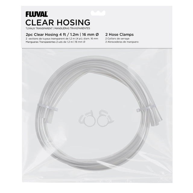 Fluval Clear Hosing and Hose Clamps - 2 piece - 4 ft (1.2 m) - 16 mm A173 | Filters & Accessories | Largest Tropical Fish Selection at Your Local Fish Store
