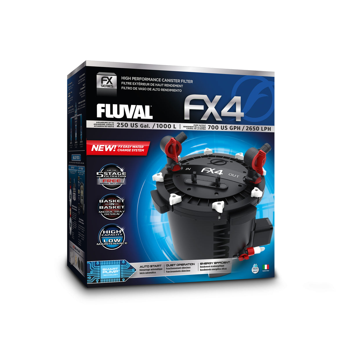 Fluval FX4 High Performance Canister Filter - up to 1000 L (250 US gal) Fluval A214