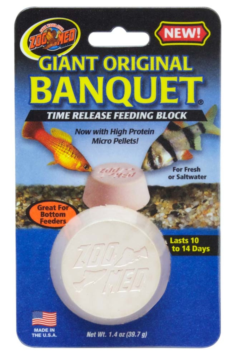 Zoo Med Original Banquet Fish Feeding Block 1.4 oz, Giant