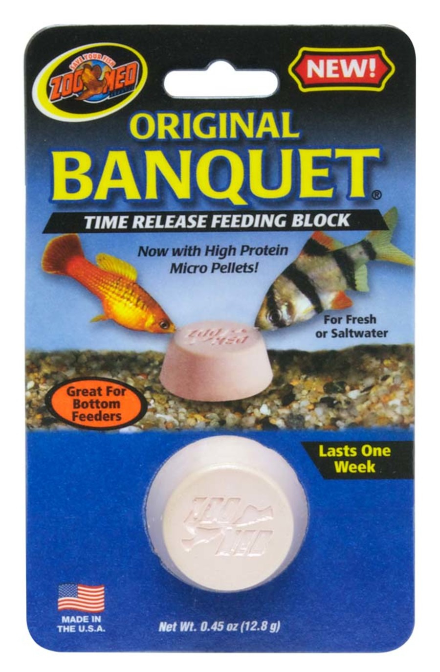 Zoo Med Original Banquet Fish Feeding Block 0.45 oz, Regular Livestock Food Zoo Med Original Banquet Fish Feeding Block 0.45 oz, Regular